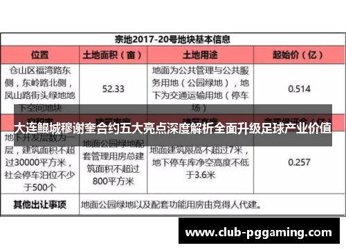 大连鲲城穆谢奎合约五大亮点深度解析全面升级足球产业价值