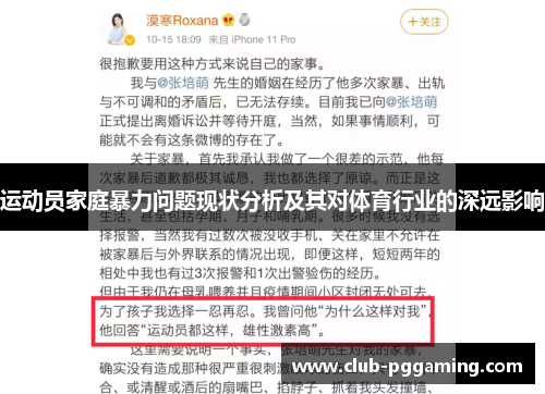运动员家庭暴力问题现状分析及其对体育行业的深远影响