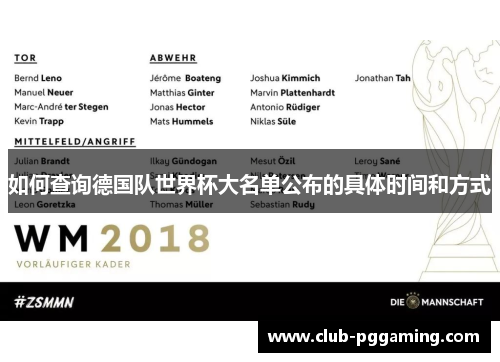 如何查询德国队世界杯大名单公布的具体时间和方式